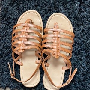 Brown cage sandals